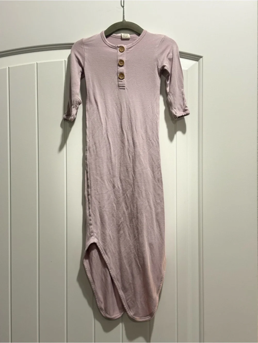 Larkspur Baby Bamboo Knotted Gown 0-6M Dusty Mauve